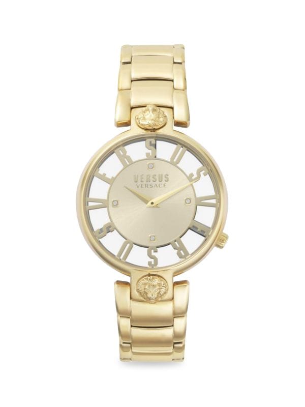 Часы Kirstenhof с браслетом из нержавеющей стали и хрусталя, 36 мм, золотого цвета, IP Versus Versace