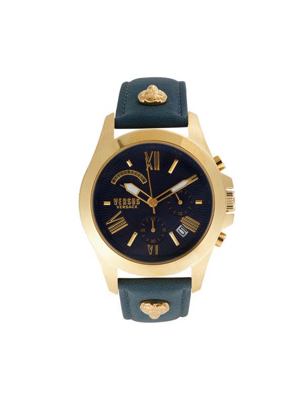 Кварцевые часы с хронографом из нержавеющей стали 44 мм золотого цвета Versus Versace