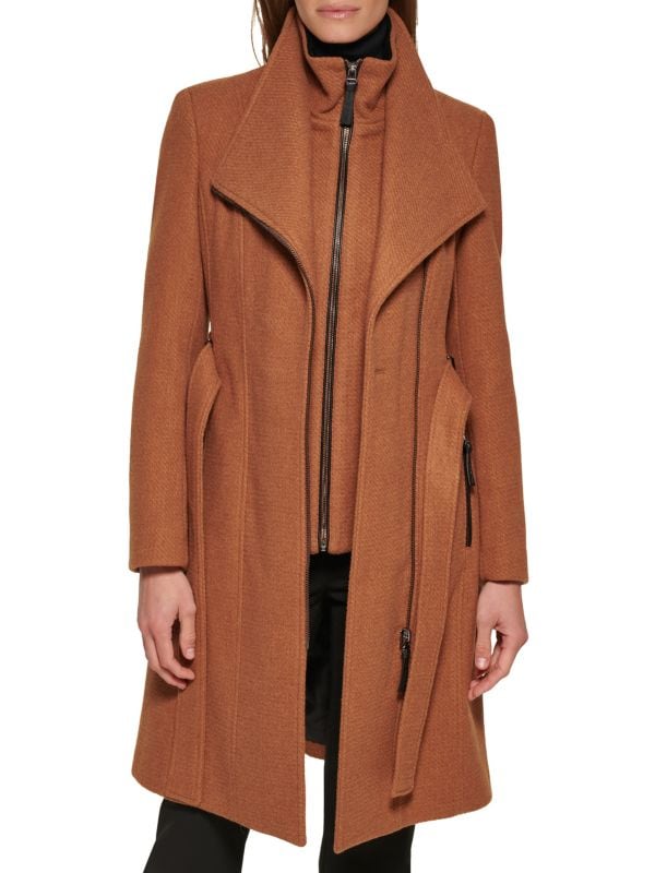 Женское Пальто Calvin Klein из Шерстяного Смесового Материала с Поясом Calvin Klein