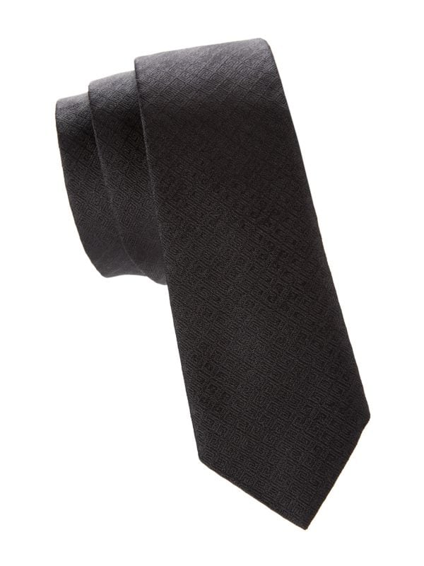 Шелковый жаккардовый галстук с логотипом Greca Givenchy