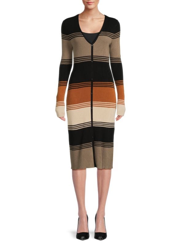Облегающее платье в полоску на пуговицах Design 365