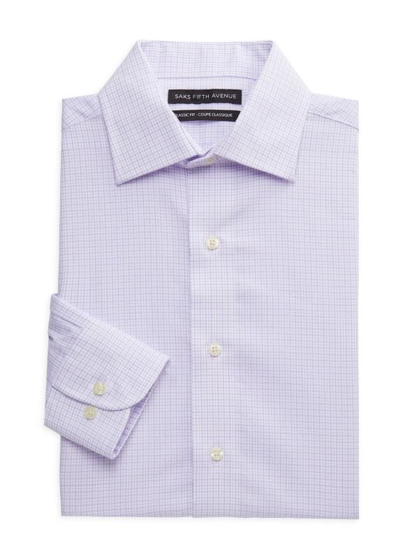 Классическая рубашка в клетку классического кроя Saks Fifth Avenue