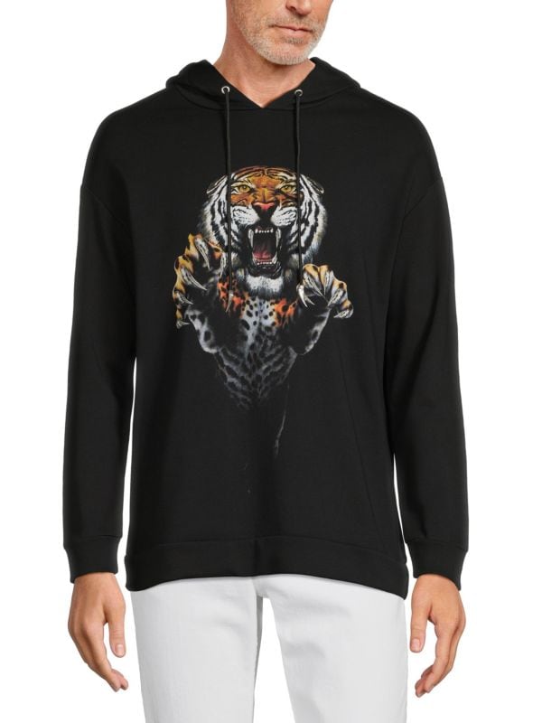 Толстовка с капюшоном и пуловером с рисунком Tiger Roberto Cavalli