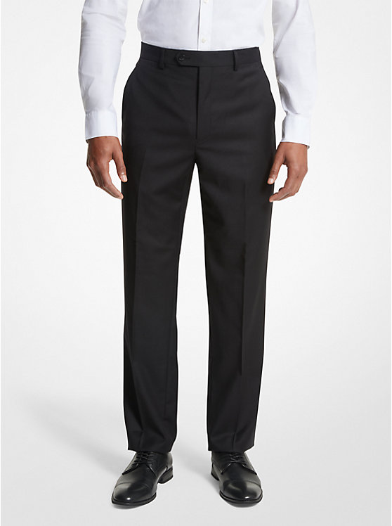 Костюмные брюки современного кроя из смесовой шерсти Michael Kors Mens