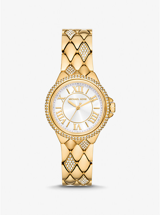 Золотистые часы Mini Camille Pavé Michael Kors