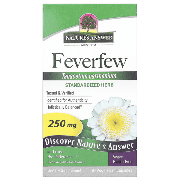 Феверфью, 250 мг, 90 вегетарианских капсул Nature's Answer