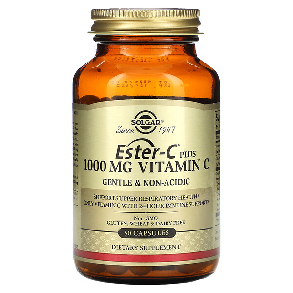 Ester-C Plus, Витамин C, 1000 мг, 50 Капсул - Solgar Solgar