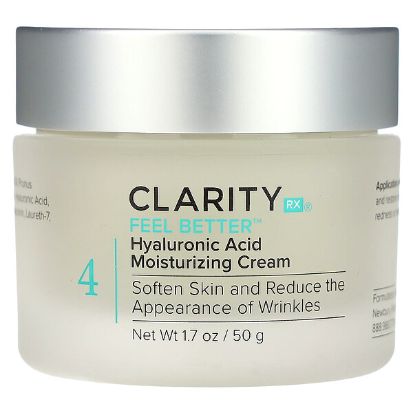Feel Better, Hyaluronic Acid Moisturizing Cream , 1.7 oz (50 g) ClarityRx