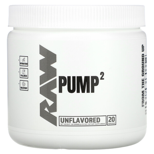 Pump 2, без ароматизаторов, 4,23 унции (120 г) Raw Nutrition