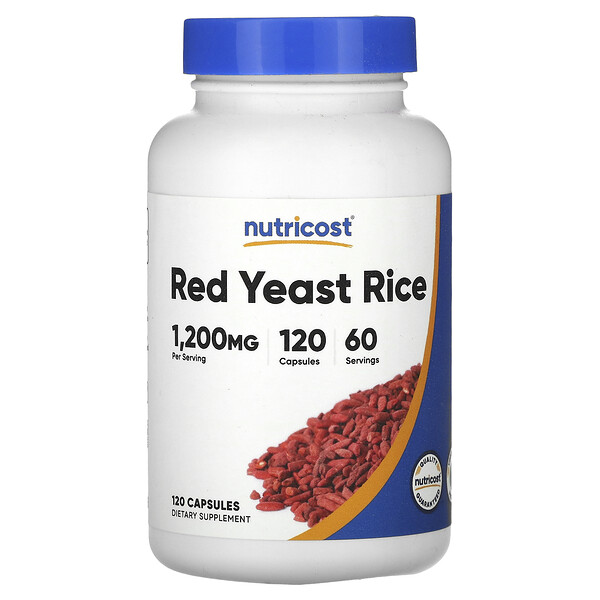 Red Yeast Rice, 1,200 mg, 120 Capsules (600 mg per Capsule) Nutricost
