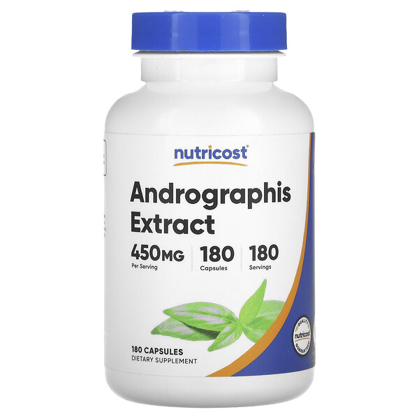 Экстракт Андрографиса - 450 мг - 180 капсул - Nutricost Nutricost
