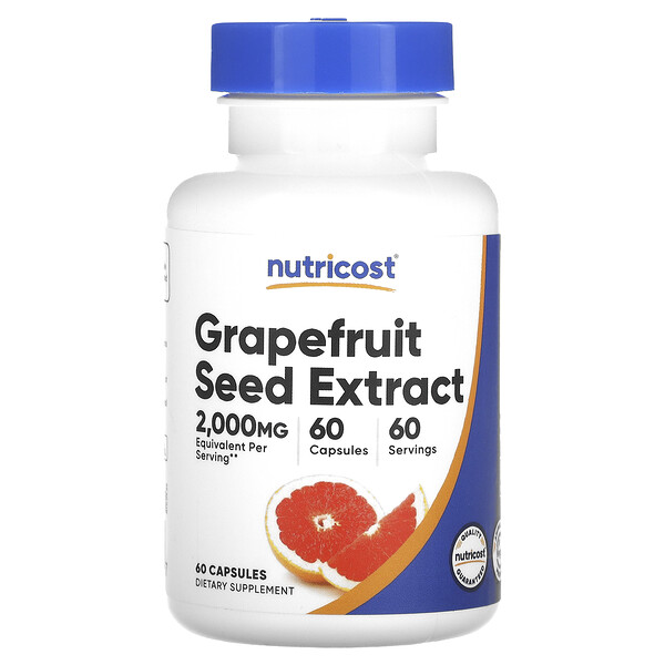 Экстракт семян грейпфрута, 2000 мг, 60 капсул Nutricost