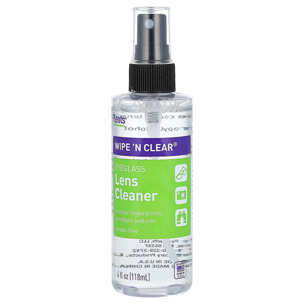 Wipe 'N Clear, средство для очистки линз очков, 4 жидких унции (118 мл) Flents