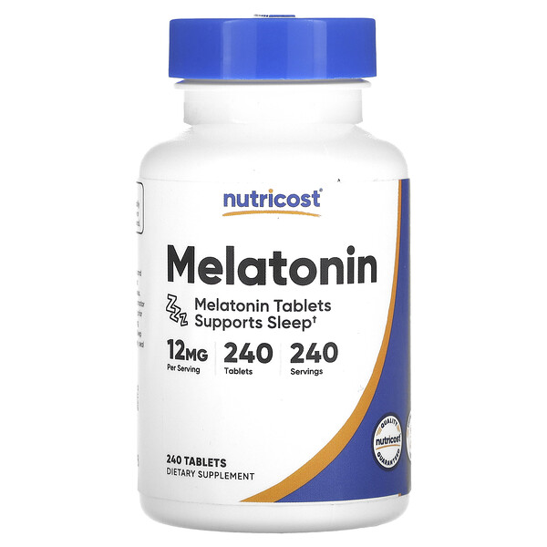 Melatonin, 12 mg, 240 Tablets (Таблетки) Nutricost