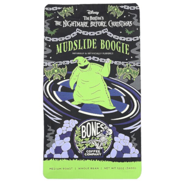 Mudslide Boogie, цельные бобы, средней обжарки, 12 унций (340 г) Bones Coffee Company