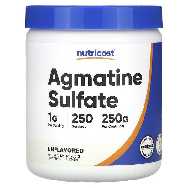 Agmatine Sulfate, Unflavored (Без вкуса), 8.9 oz (Унции) (250 g) Nutricost