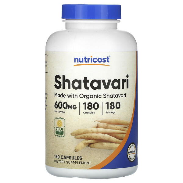 Шатавари, 600 мг, 180 капсул Nutricost