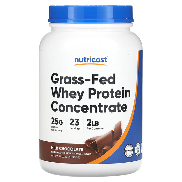 Концентрат сывороточного белка травяного откорма, молочный шоколад, 2 фунта (907 г) Nutricost