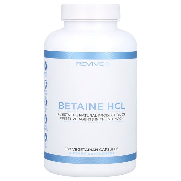 Бетаин HCL, 180 вегетарианских капсул RéVive