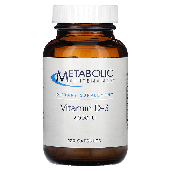 Витамин D-3 - 2000 МЕ - 120 капсул - Metabolic Maintenance Metabolic Maintenance