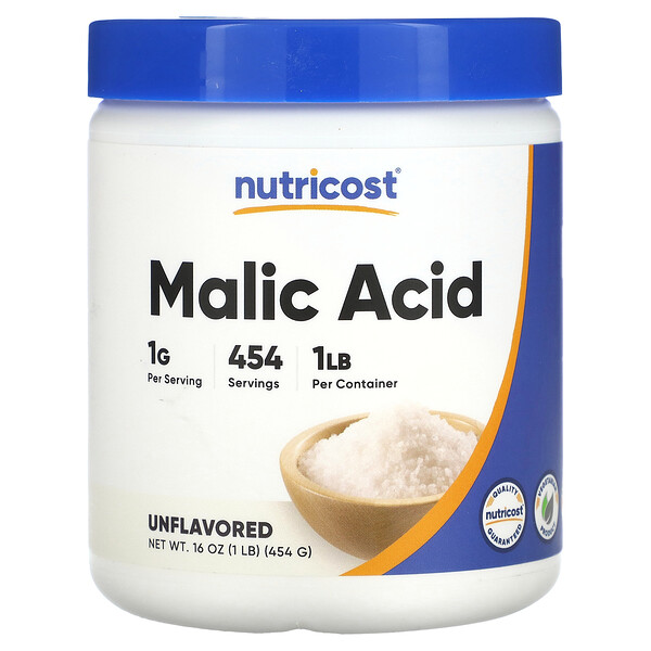 Malic Acid, Unflavored (Без вкуса), 16 oz (Унции) (454 g) Nutricost