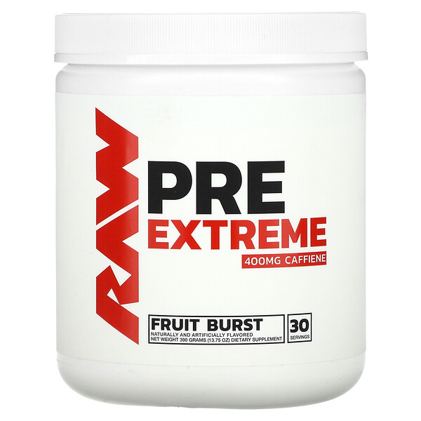 Pre Extreme, Fruit Burst, 13,75 унций (390 г) Raw Nutrition