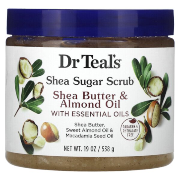 Shea Sugar Scrub, Shea Butter & Almond Oil with Essential Oils, 19 oz (538 g) Dr. Teals