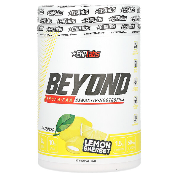 Beyond, BCAA + EAA, лимонный шербет, 15,2 унции (432 г) EHPlabs