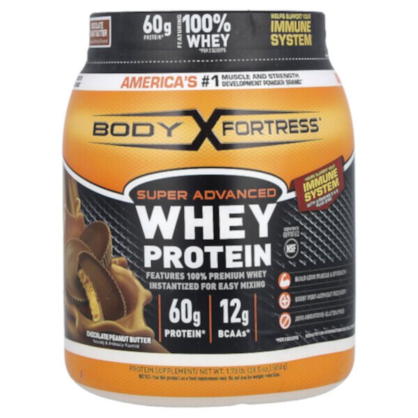 Super Advanced Whey Protein, шоколадно-арахисовое масло, 1,78 фунта (810 г) Body Fortress