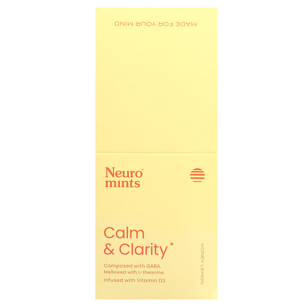 NeuroMints, Calm & Clarity, мед с лимоном, 12 упаковок по 12 штук в каждой NeuroGum