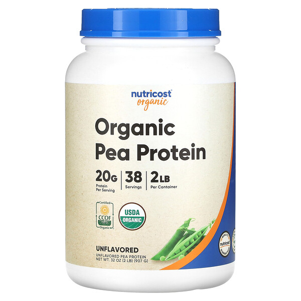 Органический гороховый протеин, без вкуса, 2 фунта (907 г) Nutricost