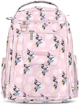 Новый! The Be Right Back — Disney's Be More Minnie, сумка для подгузников, дорожный рюкзак, сумочка для мамы и большая сумка среднего размера с пеленальной подушкой, крючками для коляски и несколькими карманами. JuJuBe