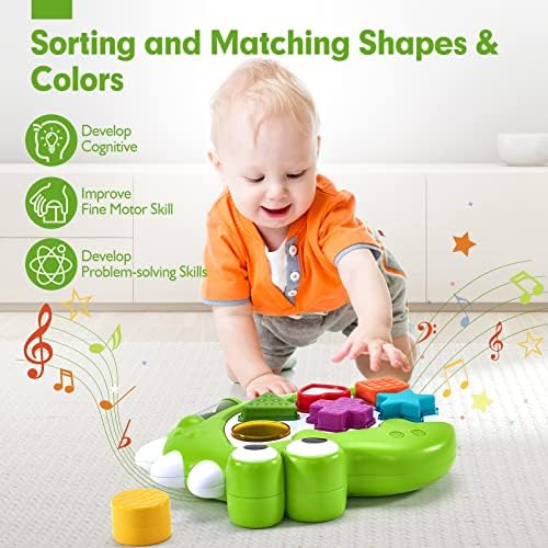 hahaland 1 Year Old Boy Toys - Light up Musical Shape Sorter - Toys for 1 Year Old Boy Birthday Gift - Montessori Learning Toddler Toys Age 1-2 - Baby Toys 12-18 Months Hahaland