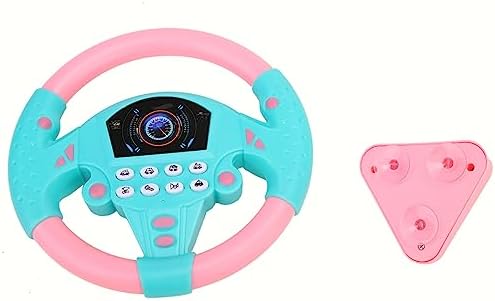 Jauarta Simulated Driving Controller, Baby Steering Wheel Toy, 21 x 3.5 x 21cm Co-Driver Simulated Steering Wheel Educational Music Toy for Children Kids 4 5 6 Years Old (Yellow) (B) Jauarta