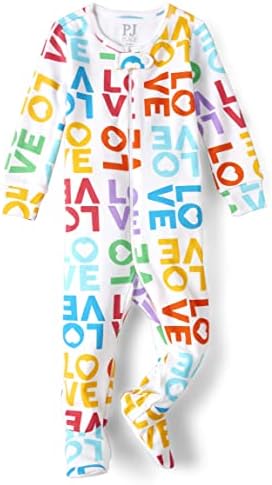 Цельная пижама на ножке из 100 % хлопка с длинными рукавами и молнией спереди для маленьких девочек и малышей The Children's Place The Children's Place