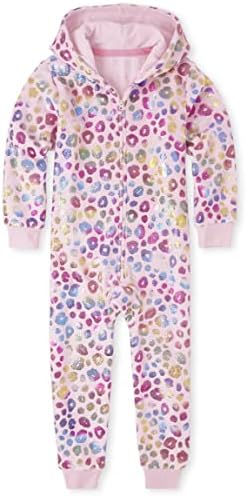 Сплошная пижама из флиса с леопардовым принтом для маленьких девочек The Children's Place The Children's Place