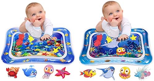 Infinno Tummy Time Mat Детский игровой коврик премиум-класса для малышей, детские игрушки от 3 до 24 месяцев, в стиле синего кита и желтого осьминога Infinno