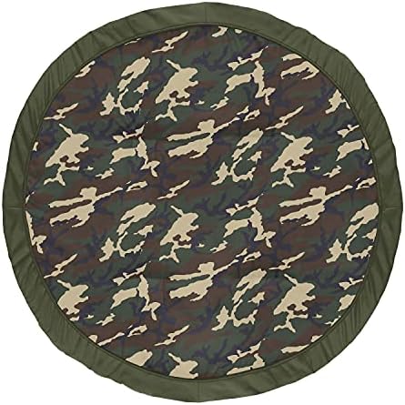 Sweet Jojo Designs Woodland Camo Boy Baby Playmat Tummy Time Детский игровой коврик - бежево-зеленый и черный деревенский лесной камуфляж Sweet Jojo Designs