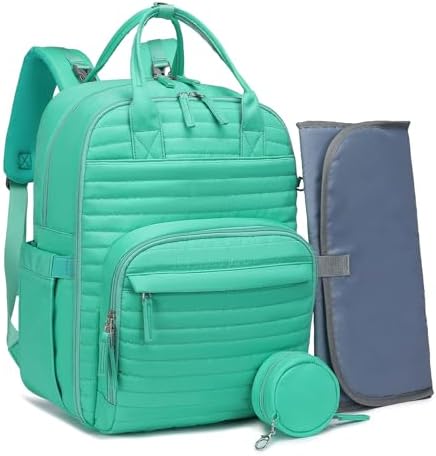 Рюкзак для подгузников Somago Baby, многофункциональный рюкзак для детской сумки Travel Essentials с пеленальной подушкой, лямками для коляски, чехлом для соски, изолированными карманами (коралловый синий) Somago