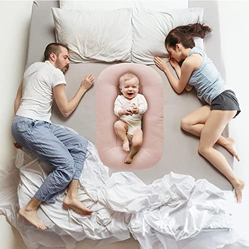 oliwex детский шезлонг, подушка для детского шезлонга для новорожденных, детская подушка для сна в постели от 0 до 12 месяцев, шезлонг для новорожденных для мальчиков и девочек (темно-серый) Oliwex