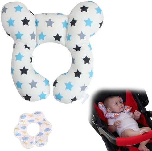 LONGLUAN Lina Baby Support Pillow,Baby Support Pillow,Baby Head Pillow Prevent Flat Head,Car Seat Pillow for Baby (B) LONGLUAN