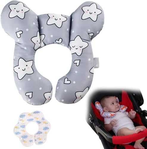 LONGLUAN Lina Baby Support Pillow,Baby Support Pillow,Baby Head Pillow Prevent Flat Head,Car Seat Pillow for Baby (B) LONGLUAN