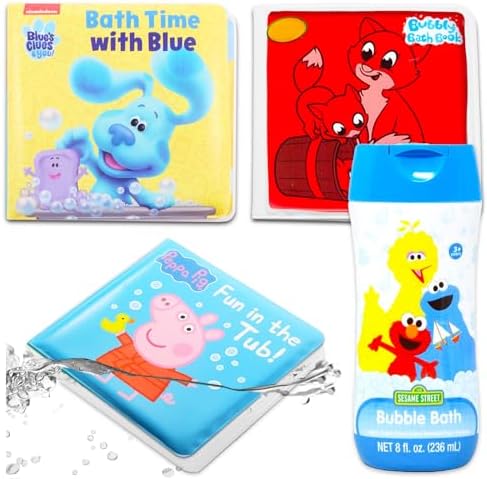 Набор книг Baby Ultimate Bubble Bath для малышей — 3 книги с подсказками Блю, «Свинкой Пеппой», Crayola Plus Bubble Bath (книги для ванны для малышей 1–3 лет, водонепроницаемые) Peppa Pig