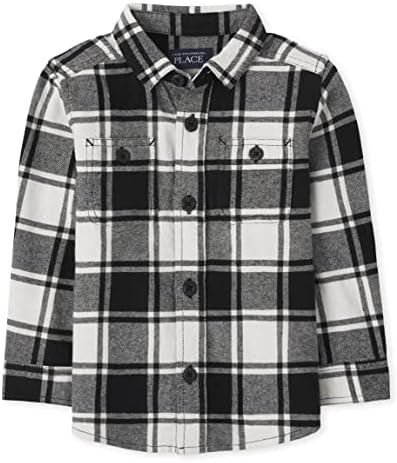 The Children's Place Baby Toddler Boys Long Sleeve Buffalo Plaid Flannel Button Down Shirt The Children's Place