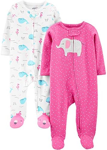 Simple Joys by Carter's Baby Girls' Cotton Sleep and Play, Pack of 2 Carter's