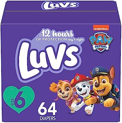 Luvs Diapers - Size 7, 124 Count, Paw Patrol Disposable Baby Diapers Luvs