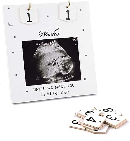 NQEUEPN Sonogram Picture Frame, Baby Sonogram Photo Frame Ultrasound Picture Frame Countdown Weeks Pregnancy Announcement Picture Frames Meet Your Baby Decor NQEUEPN