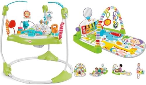 Детские шезлонги Fisher-Price для фитнеса, складной комбинезон, развлекательный центр и игровой коврик, роскошный тренажерный зал для игры на пианино с музыкальной игрушечной подсветкой и умными сценами, обучающий контент для новорожденных и малышей FISHER-PRICE BABY