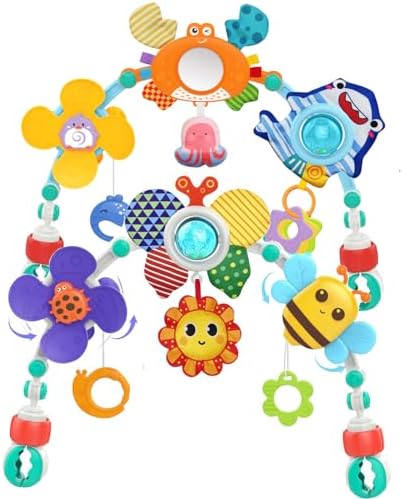 FBesteam, 2 упаковки, игрушка-арка для детской коляски: игрушки для детского автокресла на возраст 0-6-12 месяцев, игрушка для новорожденных, идеальная игрушка и подарки на день рождения FBesteam