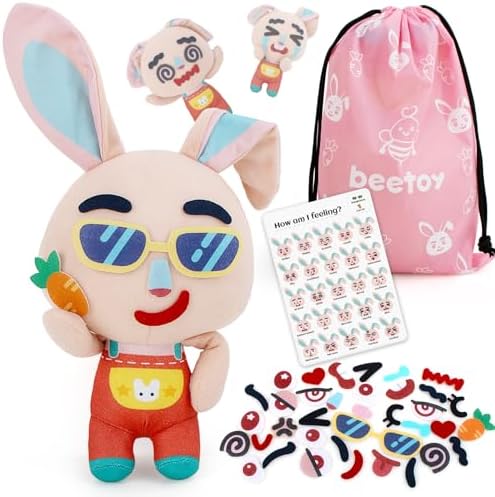 Beetoy Социально-эмоциональные обучающие игрушки, 40 шт. Симпатичные кролики Социально-эмоциональные игры, 3D-обучающие игрушки, способствующие социально-эмоциональному развитию и способности решать проблемы у детей в возрасте 3+ Generic